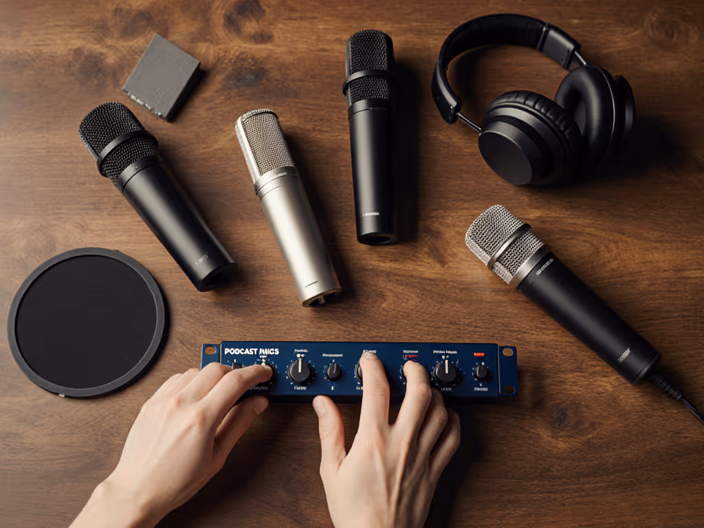 home_podcast_setup_with_creator_adjusting_mic_controls
