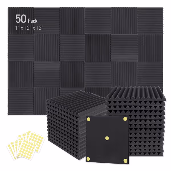 50 Pack Acoustic Foam Panels